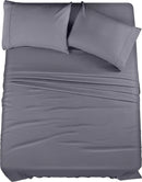 Premium Brushed Microfiber Bed Sheet Set - by Mickhel - Grey