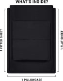 Premium Brushed Microfiber Bed Sheet Set - By Mickhel - Black