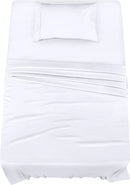Premium Brushed Microfiber Bed Sheet Set - By Mickhel - White