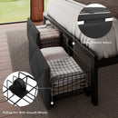 Mickhel's Queen Bed Frame with 2 Drawers Metal Platform Bed and Charging Station