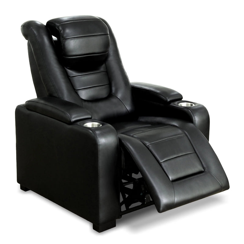 The Theater Recliner is built with one USB charging port integrated into the power switch. Under the left arm of the chair, two additional USB ports and one AC outlet provide even more power. You’ll be able to text, chat on the phone, and charge your personal mobile devices while relaxing.