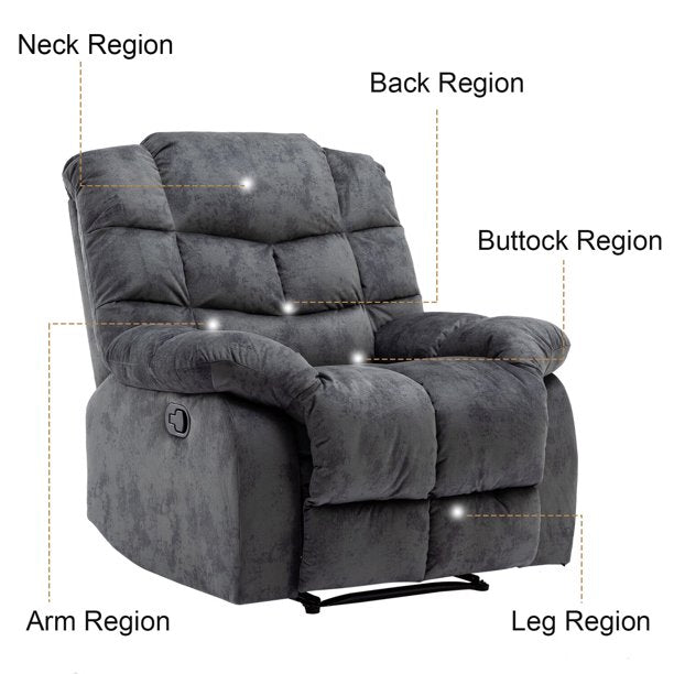 Mickhel's - Single Recliner Overstuffed Breathable Reclining Chair Manual