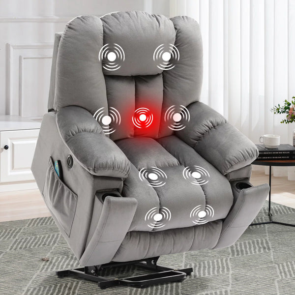 Mickhel's - Large Electric Lift Recliner Chair with Massage and Heat for Tall Big Man, Oversized Wide Lift Chairs