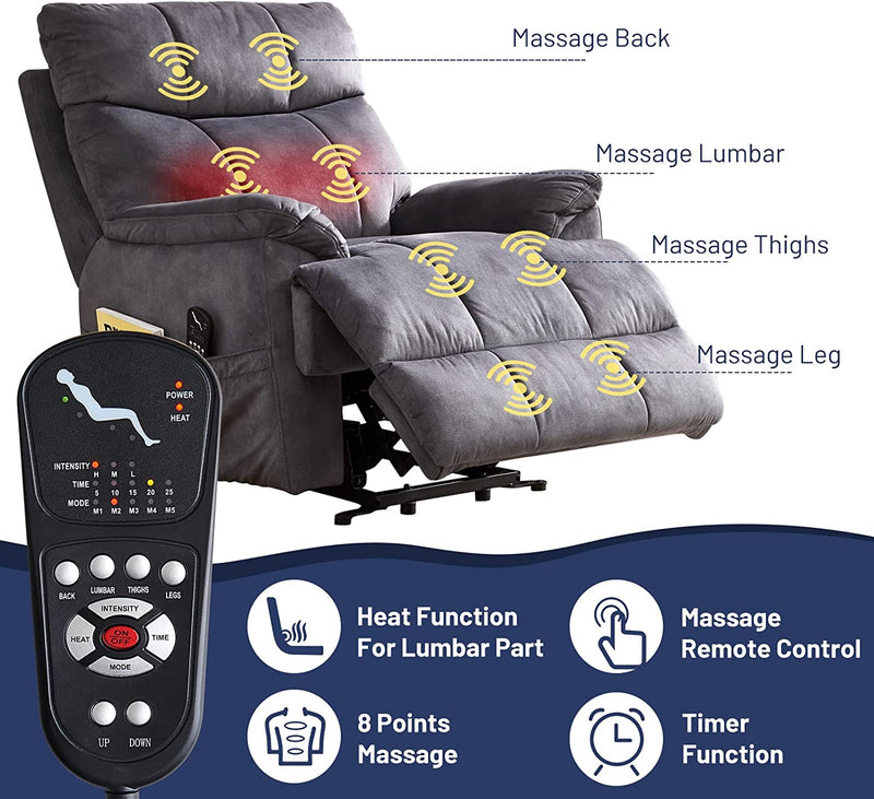 Power Lift - Recliner Chair with Heating and Massage