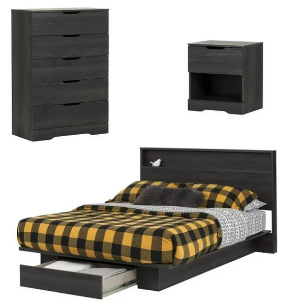 Mickhel's 4 PC Bedroom Set with Queen Headboard Dresser and Nightstand in Gray