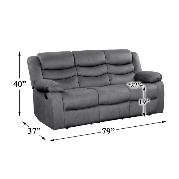 Mickhel's - Traditional Microfiber Double Reclining Sofa