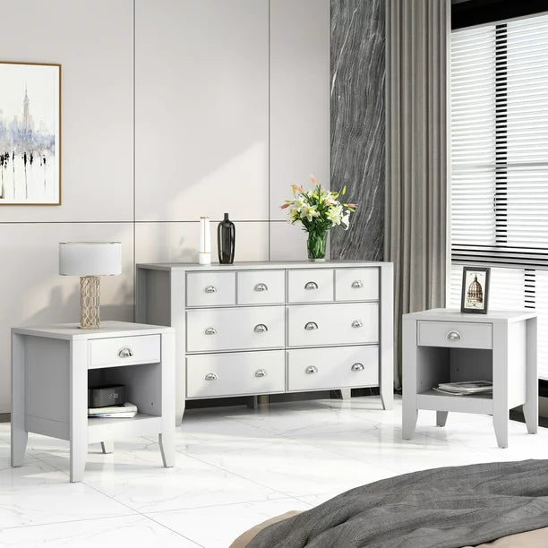 Mickhel's series - Double Dresser and Nightstand Bedroom Set