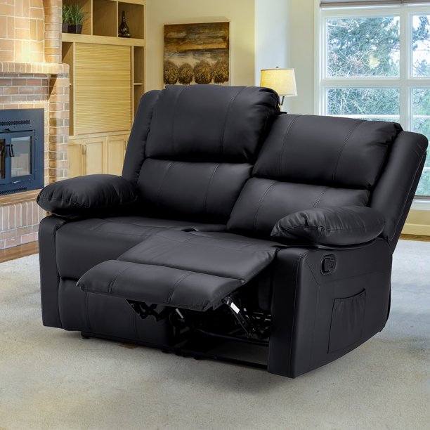 Mickhel's - 2 Seat Leather Recliner Sofa with Massage Heated Function