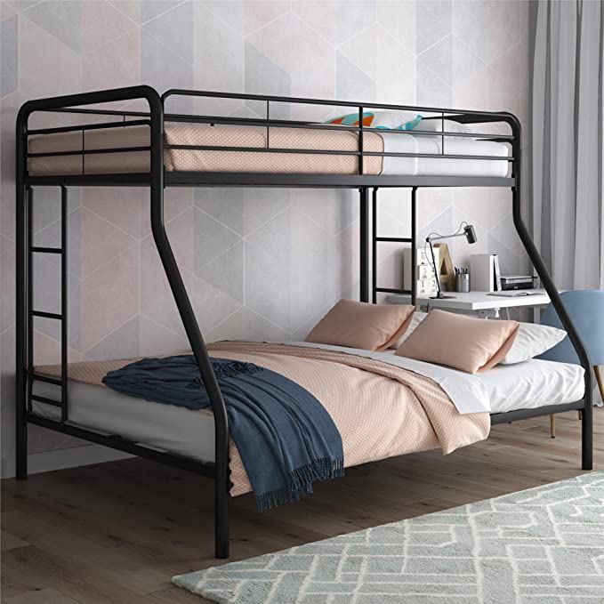 Mickhel's Twin-Over-Full Bunk Bed with Metal Frame and Ladder