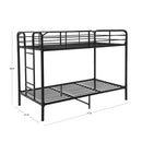 Twin Over Twin Metal Bunk Bed with Ladder