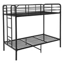 Twin Over Twin Metal Bunk Bed with Ladder
