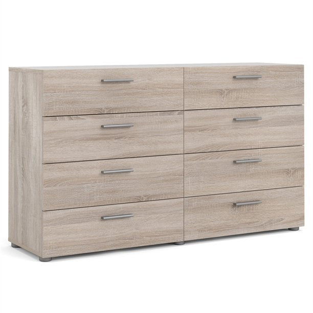 Mickhel's series 4 peice Bedroom Set with 8 Drawer Dresser, 4 Drawer Chest, Two 2 Drawer Nightstands in Truffle