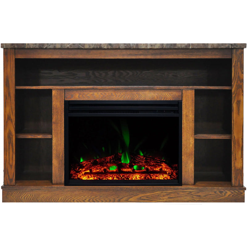 Freestanding Electric Fireplace with Log Insert, Remote| Multi-Color Flame